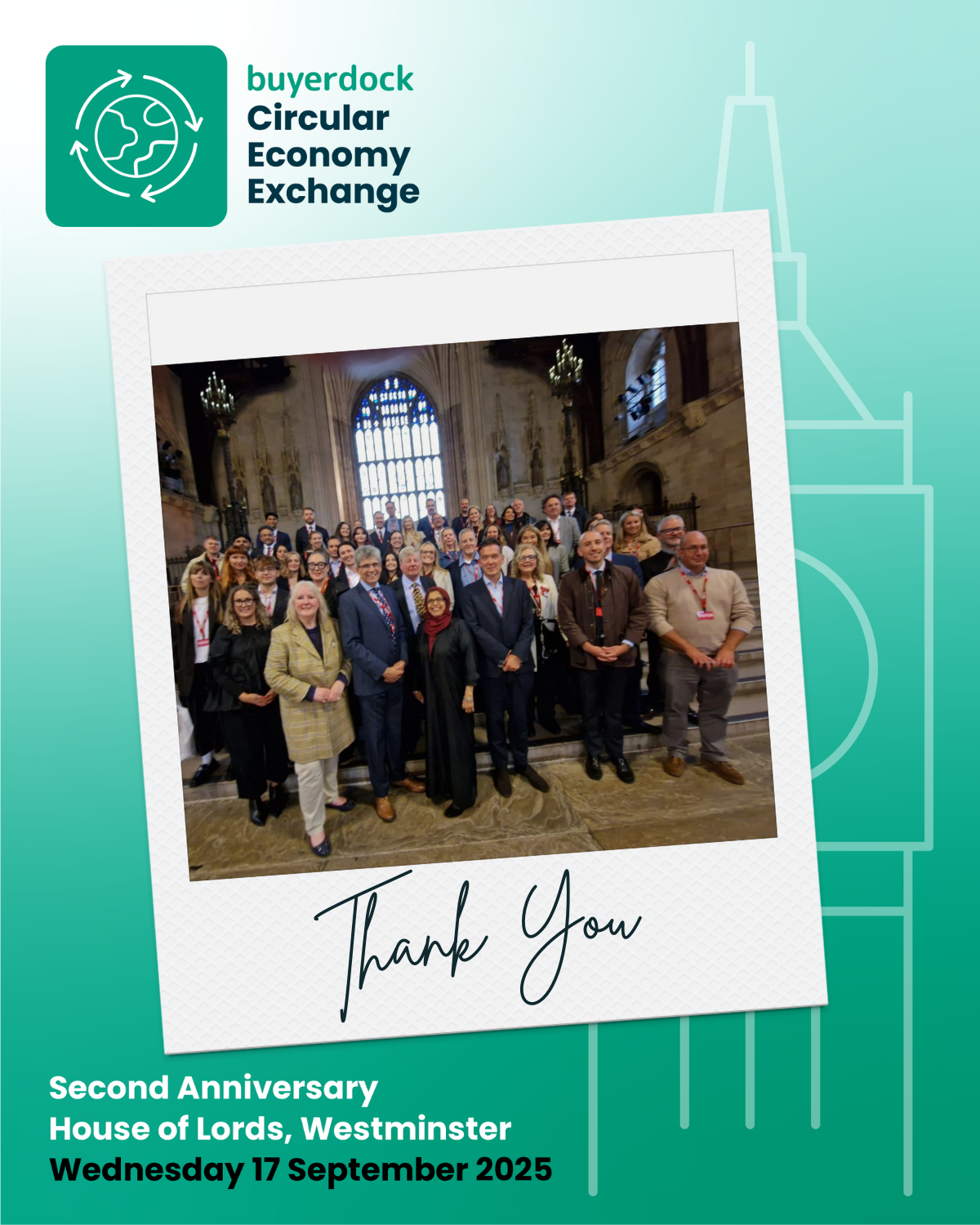 Buyerdock Circular Economy Exchange 2 ear anniversary house of Lords