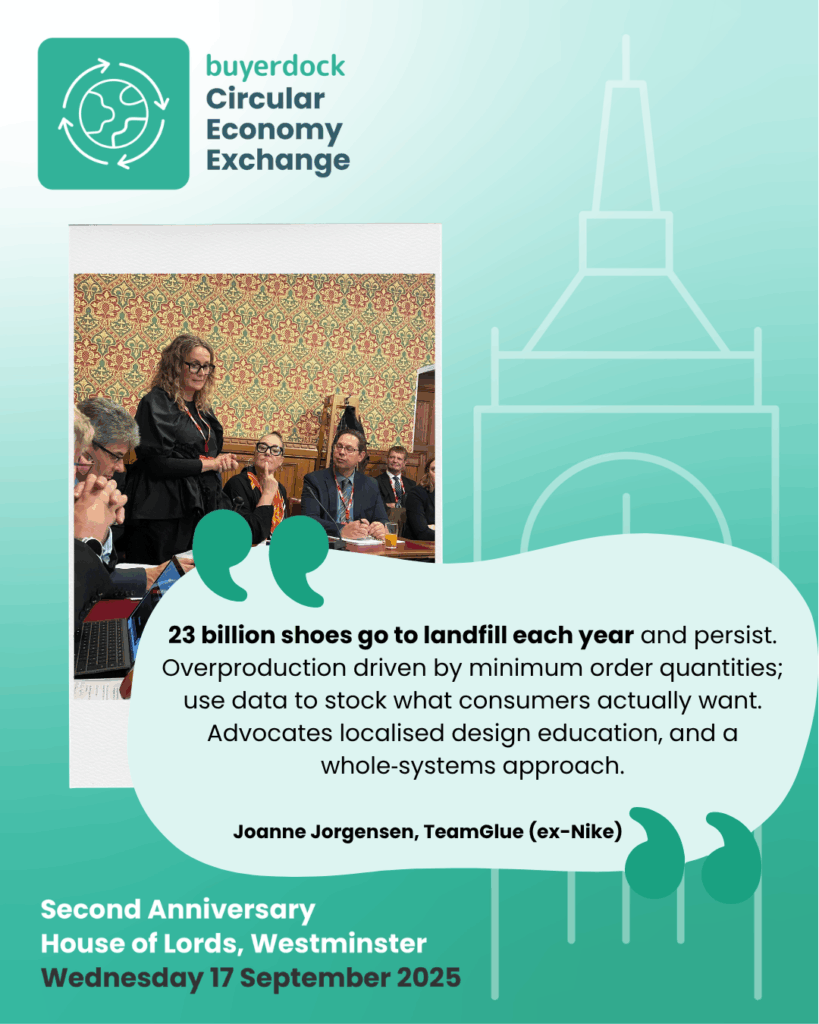 quote from Joanne Jorgensen ex Nike designer on 23 billion going to landfill every year
