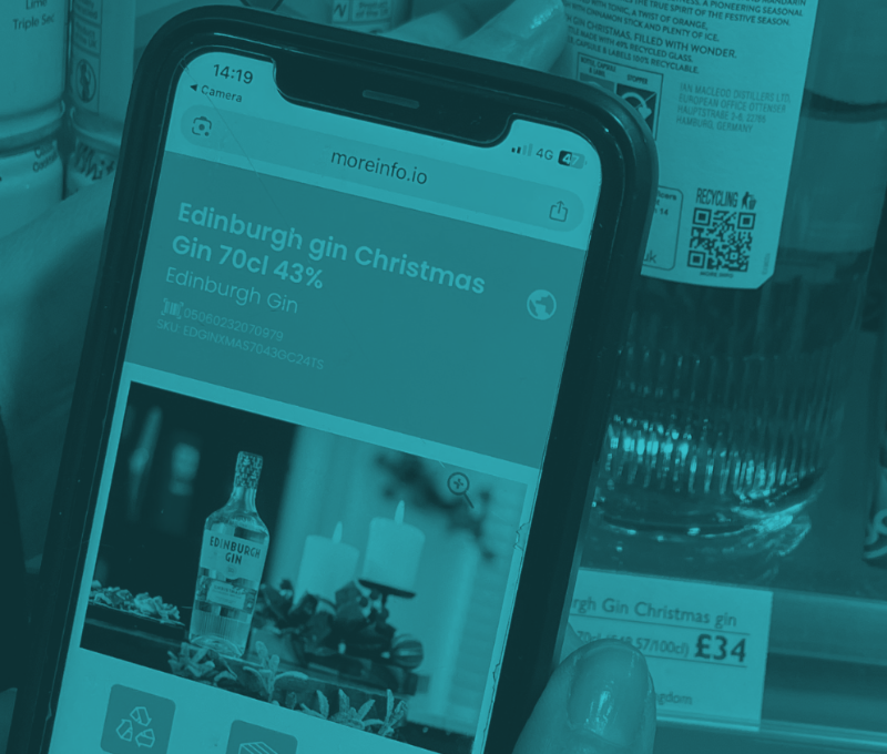 a consumer in John Lewis scanning Buyerdock's iQRcode