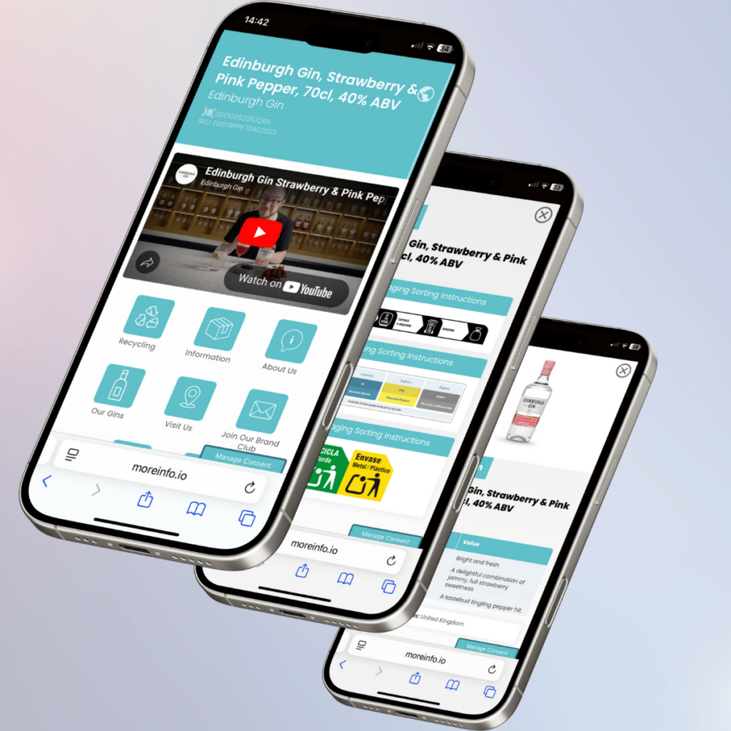 Edinburgh Gin digital product passport showing on iphone