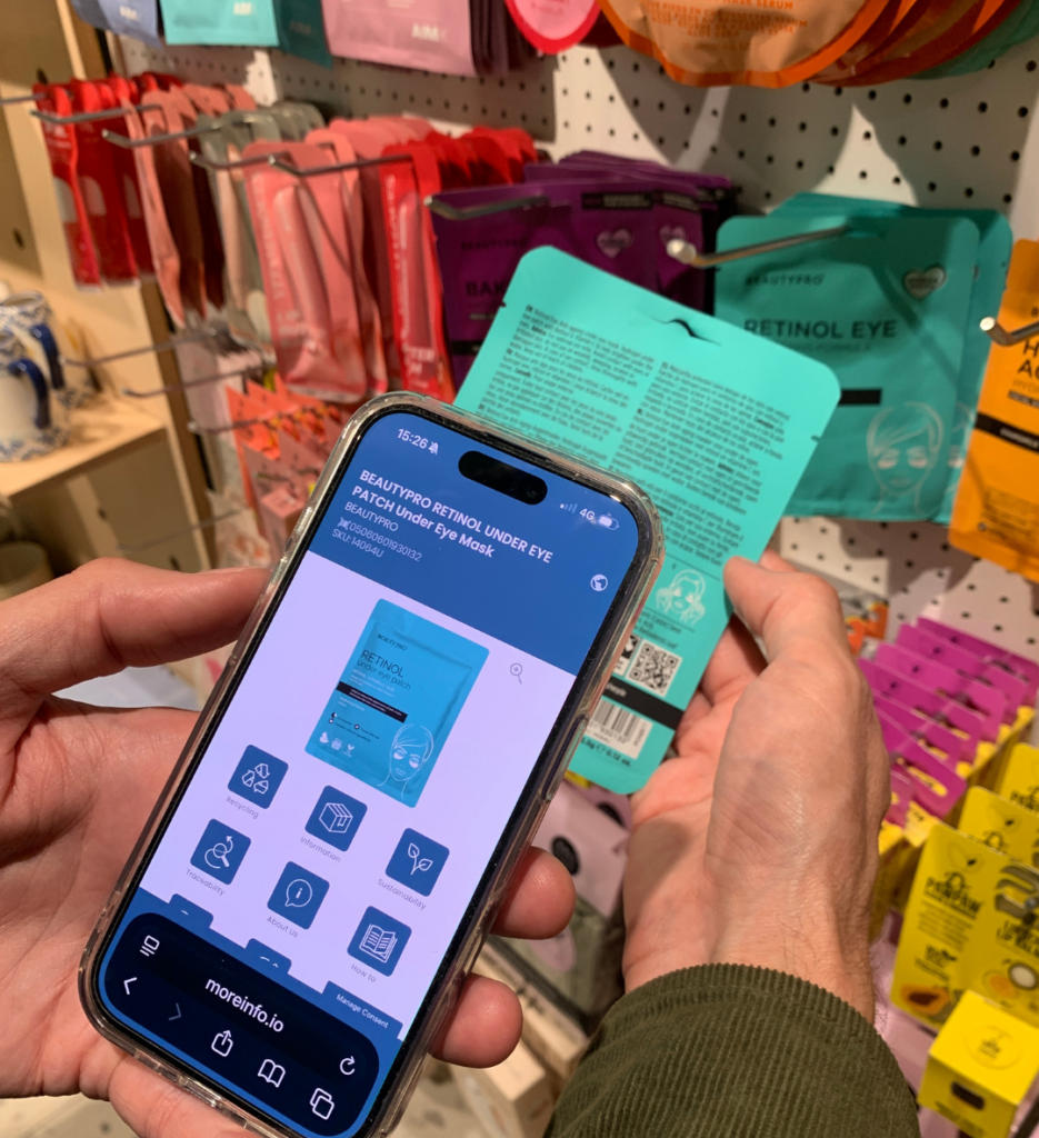scanning at POS buyerdock's webapp after scanning the iQRcode™ in John Lewis retail store.